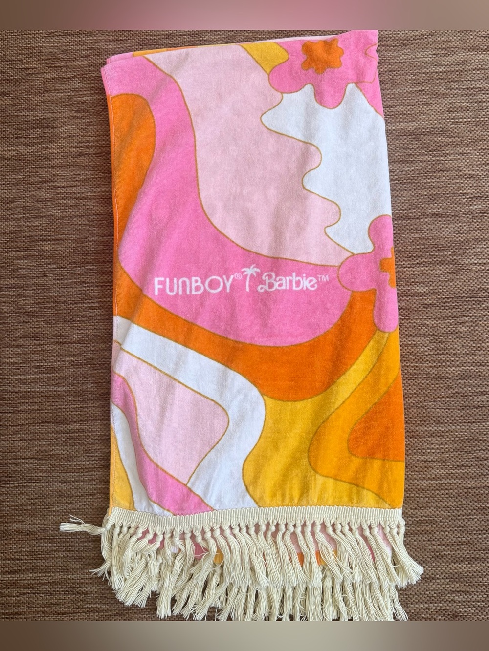 Funboy Malibu Barbie Luxury Dream Oversize Beach Towel Fringe 100% Cotton. In go